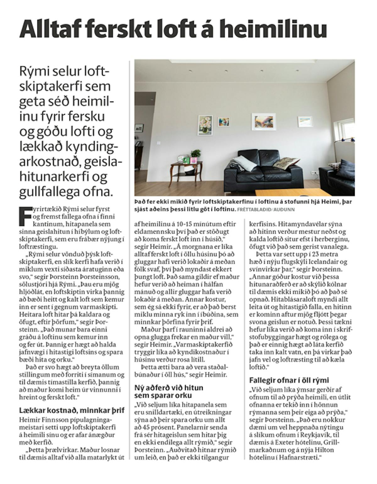 Alltaf ferskt loft á heimilinu