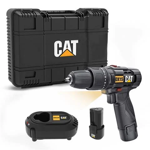 CAT 12V Skrúfvél  2x2Ah batterí, hleðslutæki og taska 