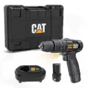 CAT 12V Skrúfvél  2x2Ah batterí, hleðslutæki og taska 